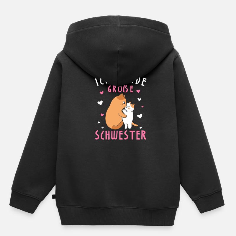 Ich werde große Schwester - Kinder Premium Organic Hoodie - Schwarz