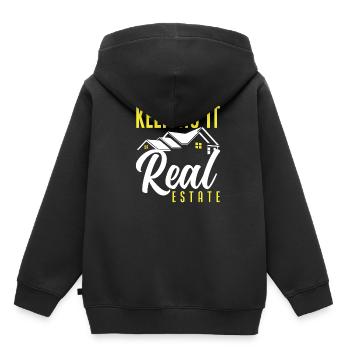 Immobilienmakler Haus Verkäufer - Kinder Premium Organic Hoodie - Schwarz - Hinten - AI Model Kid Male (0cm)