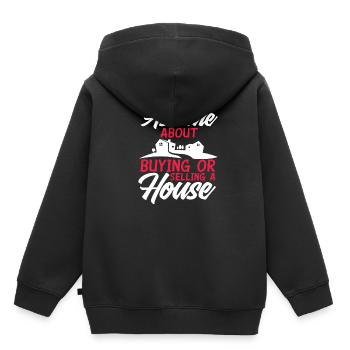 Agent immobilier - Sweat Premium à capuche enfant bio - noir - Dos - AI Model Kid Male (0cm)