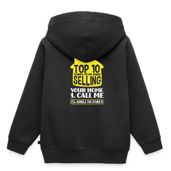 Immobilienmakler Top 10 - Kinder Premium Organic Hoodie - Schwarz - Hinten - AI Model Kid Male (0cm)