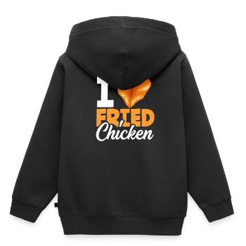 Poulet frit Heart Love - Sweat Premium à capuche enfant bio - noir - Dos - AI Model Kid Male (0cm)