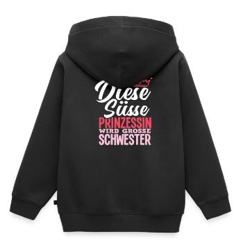 Ich Werde Große Schwester Mädchen Tochter Geschenk - Kinder Premium Organic Hoodie - Schwarz - Hinten - AI Model Kid Male (0cm)