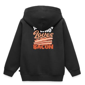 Speck Nur Ein Junge Der Speck Liebt - Kinder Premium Organic Hoodie - Schwarz - Hinten - AI Model Kid Male (0cm)