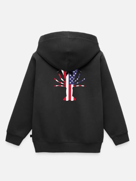 Langusten USA - Kinder Premium Organic Hoodie - Schwarz