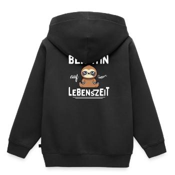 Fonctionnaire à vie - Sweat Premium à capuche enfant bio - noir - Dos - AI Model Kid Male (0cm)