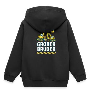 Großer Bruder 2024 Bagger - Kinder Premium Organic Hoodie - Schwarz - Hinten - AI Model Kid Male (0cm)