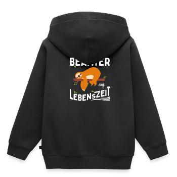 Fonctionnaire à vie paresseux - Sweat Premium à capuche enfant bio - noir - Dos - AI Model Kid Male (0cm)