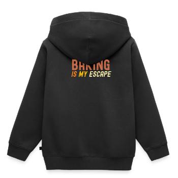 Backen ist meine Flucht - Kinder Premium Organic Hoodie - Schwarz - Hinten - AI Model Kid Male (0cm)