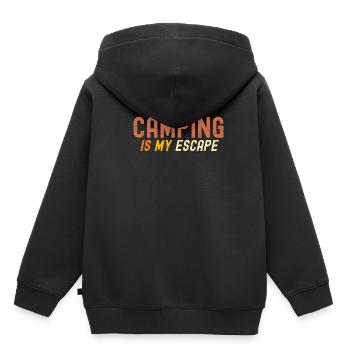 Camping ist meine Flucht - Kinder Premium Organic Hoodie - Schwarz - Hinten - AI Model Kid Male (0cm)