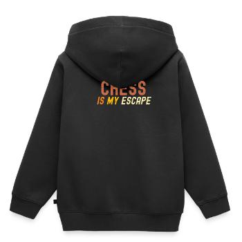 Schach ist meine Flucht - Kinder Premium Organic Hoodie - Schwarz - Hinten - AI Model Kid Male (0cm)
