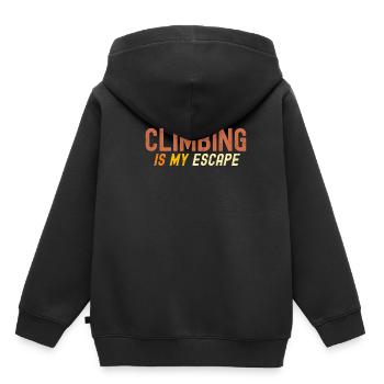 Klettern ist meine Flucht - Kinder Premium Organic Hoodie - Schwarz - Hinten - AI Model Kid Male (0cm)