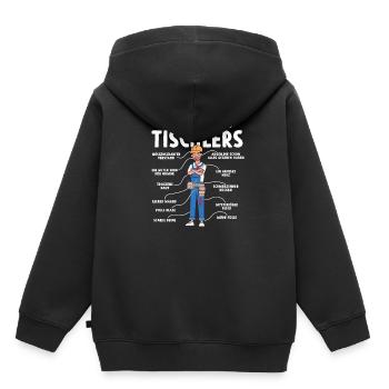 Anatomie d’un charpentier - Sweat Premium à capuche enfant bio - noir - Dos - AI Model Kid Male (0cm)
