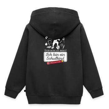Ich bin ein Schulkind Maximilian - Kinder Premium Organic Hoodie - Schwarz - Hinten - AI Model Kid Male (0cm)