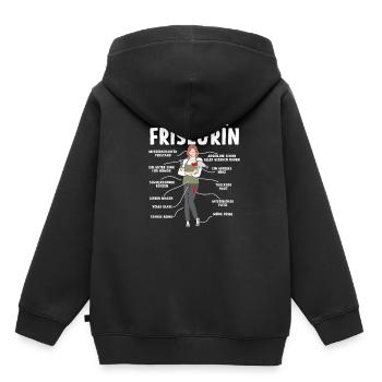 Anatomie d’un coiffeur - Sweat Premium à capuche enfant bio - noir - Dos - AI Model Kid Male (0cm)