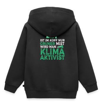 Ist Im Kopf Nur Grüner Mist Wird Man Klimaaktivist - Kinder Premium Organic Hoodie - Schwarz - Hinten - AI Model Kid Male (0cm)