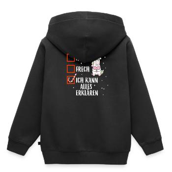 Artig Frech Ich Kann Alles Erklärenes Weihnachten - Kinder Premium Organic Hoodie - Schwarz - Hinten - AI Model Kid Male (0cm)