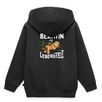 Paresseux Fonctionnaire à vie Fonctionnaire à vie - Sweat Premium à capuche enfant bio - noir - Dos - AI Model Kid Male (0cm)