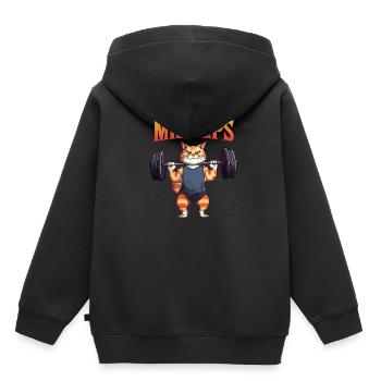 Kitty Cat Bodybuilding Workout Muscle Cats - Kids Premium Organic Hoodie - black - Back - AI Model Kid Male (0cm)