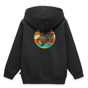 Retro Photograph - Kinder Premium Organic Hoodie - Schwarz - Hinten - AI Model Kid Male (0cm)