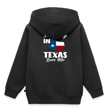 Amour texan - Sweat Premium à capuche enfant bio - noir - Dos - AI Model Kid Male (0cm)