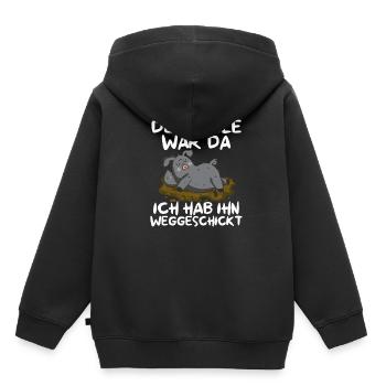 La volonté était là, je l’ai renvoyé - Sweat Premium à capuche enfant bio - noir - Dos - AI Model Kid Male (0cm)