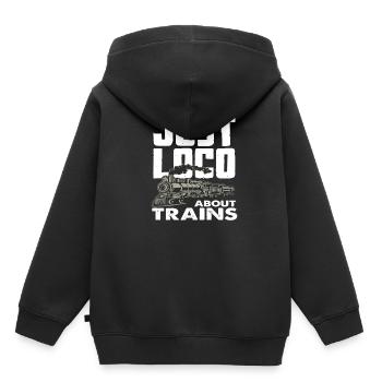 Locomotive Train Trains Hobby Train Spotter - Kids Premium Organic Hoodie - black - Back - AI Model Kid Male (0cm)