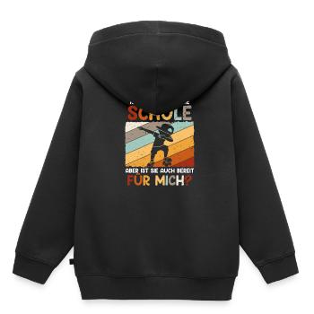 Je suis prêt pour l’école - Sweat Premium à capuche enfant bio - noir - Dos - AI Model Kid Male (0cm)