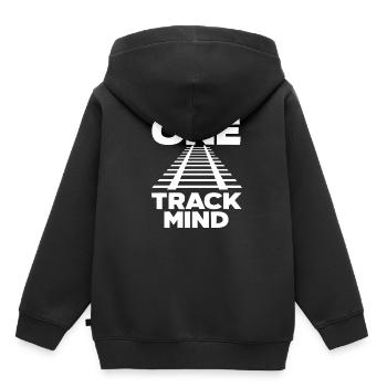 Voies ferrées Train Trains Hobby Train Spotter - Sweat Premium à capuche enfant bio - noir - Dos - AI Model Kid Male (0cm)