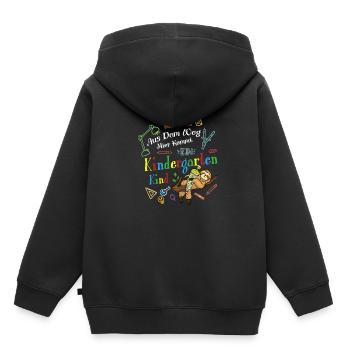 Out of the way: Here comes a kindergartner - Kids Premium Organic Hoodie - black - Back - AI Model Kid Male (0cm)
