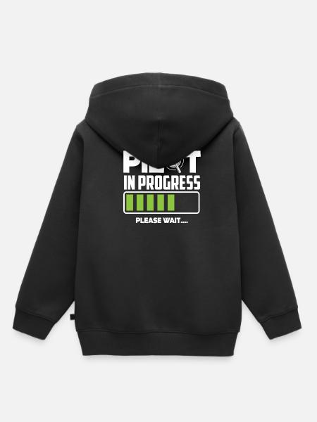 Pilot in Training Bitte Warten - Kinder Premium Organic Hoodie - Schwarz