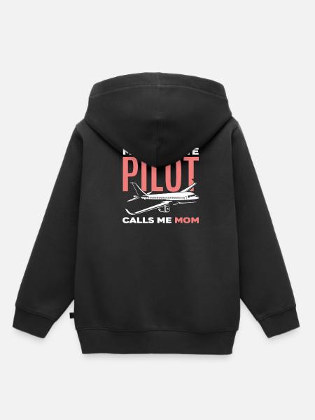 Piloten Mutter Mama Pilot - Kinder Premium Organic Hoodie - Schwarz