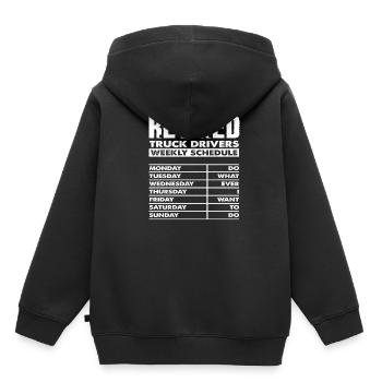 Pension de chauffeur routier - Sweat Premium à capuche enfant bio - noir - Dos - AI Model Kid Male (0cm)