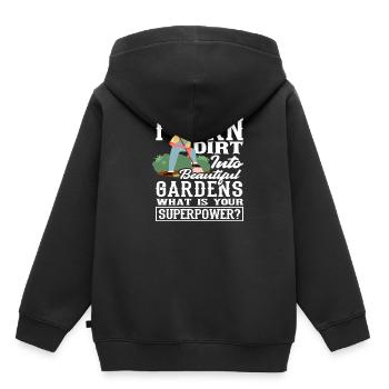 Paysagiste - Sweat Premium à capuche enfant bio - noir - Dos - AI Model Kid Male (0cm)