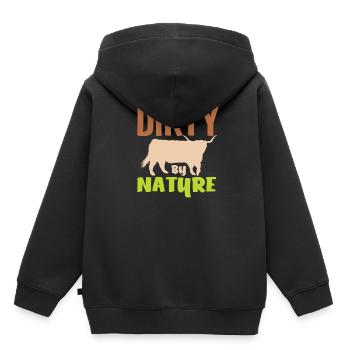 Highland Cow Dirty By Nature - Kinder Premium Organic Hoodie - Schwarz - Hinten - AI Model Kid Male (0cm)