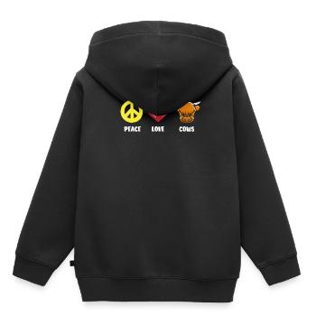 Highland Kuh Frieden Liebe Kühe - Kinder Premium Organic Hoodie - Schwarz - Hinten - AI Model Kid Male (0cm)