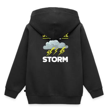 Nur Hier Für Den Sturm Sturmjäger - Kinder Premium Organic Hoodie - Schwarz - Hinten - AI Model Kid Male (0cm)