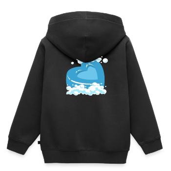 Blaues Herz Mit Schaum Motiv - Kinder Premium Organic Hoodie - Schwarz - Hinten - AI Model Kid Male (0cm)