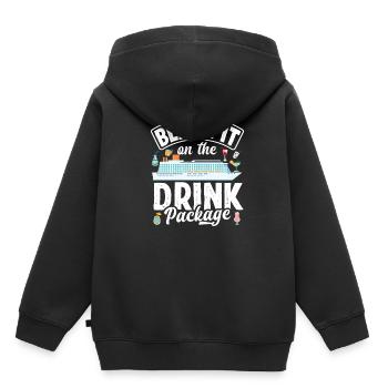 La faute à l’emballage boisson - Sweat Premium à capuche enfant bio - noir - Dos - AI Model Kid Male (0cm)
