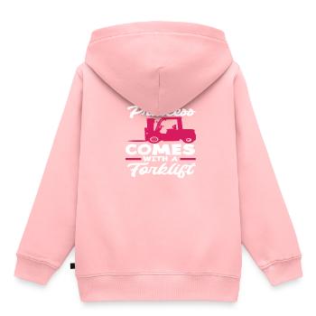Die Prinzessin Kommt Mit Einem Gabelstapler - Kinder Premium Organic Hoodie - Rosa - Hinten - AI Model Kid Female (0cm)