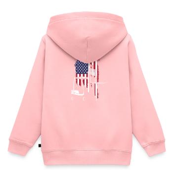 Gabelstapler Fahrer USA Flagge - Kinder Premium Organic Hoodie - Rosa - Hinten - AI Model Kid Female (0cm)