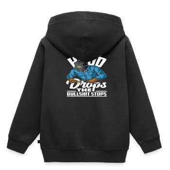 Wenn Das Schutzschild Fällt Hört Der Unsinn Auf - Kinder Premium Organic Hoodie - Schwarz - Hinten - AI Model Kid Male (0cm)