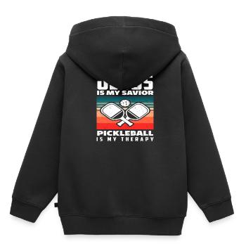 Jesus Ist Mein Erlöser Pickleball Ist Meine - Kinder Premium Organic Hoodie - Schwarz - Hinten - AI Model Kid Male (0cm)