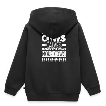 Ce que je veux vaches veaux de l’argent pour les vaches plus - Sweat Premium à capuche enfant bio - noir - Dos - AI Model Kid Male (0cm)