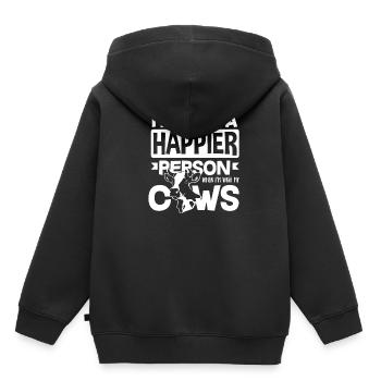 Je suis juste plus heureux avec les vaches - Sweat Premium à capuche enfant bio - noir - Dos - AI Model Kid Male (0cm)