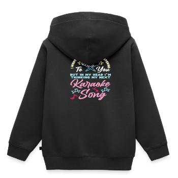 Ich Denke An Mein Nächstes Karaoke-Lied - Kinder Premium Organic Hoodie - Schwarz - Hinten - AI Model Kid Male (0cm)