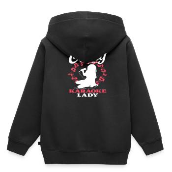 Crazy Karaoke Lady Spaßige Musikliebhaberinnen - Kinder Premium Organic Hoodie - Schwarz - Hinten - AI Model Kid Male (0cm)