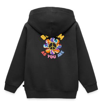 Blühe Wie Du Bist Friedensblume - Kinder Premium Organic Hoodie - Schwarz - Hinten - AI Model Kid Male (0cm)