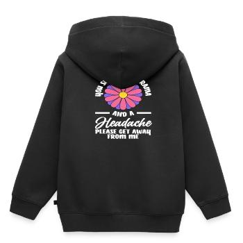 Tu sens le drame et les maux de tête Allez-y - Sweat Premium à capuche enfant bio - noir - Dos - AI Model Kid Male (0cm)