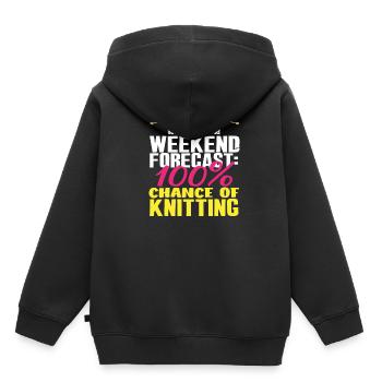 Wochenend-Prognose: 100% Stricken - Kinder Premium Organic Hoodie - Schwarz - Hinten - AI Model Kid Male (0cm)