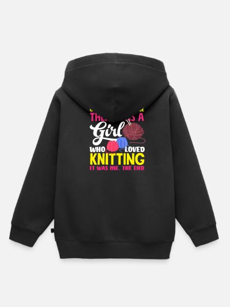 Mädchen Die Stricken Liebte - Kinder Premium Organic Hoodie - Schwarz